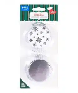 PME Kerst Cupcake Vormpjes met Folievoering - Zilveren Sneeuw (60 stuks)
