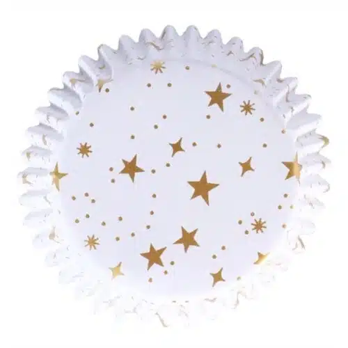Pme kerst cupcake vormpjes met folievoering - gouden sterren (60 stuks) - afbeelding 3