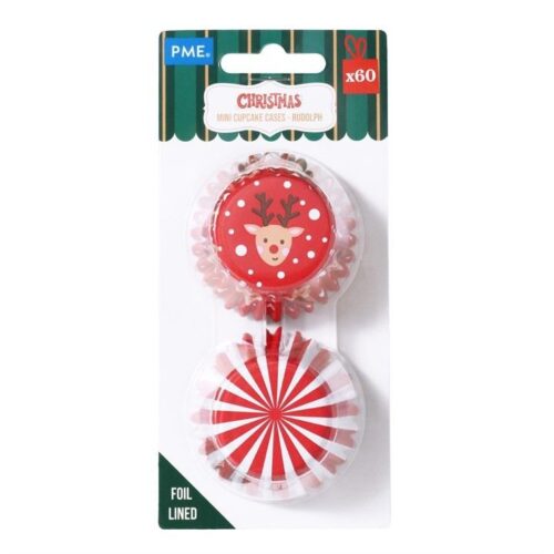 Pme kerst mini cupcake vormpjes met folievoering - rudolph (60 stuks) bij cake, bake & love 5