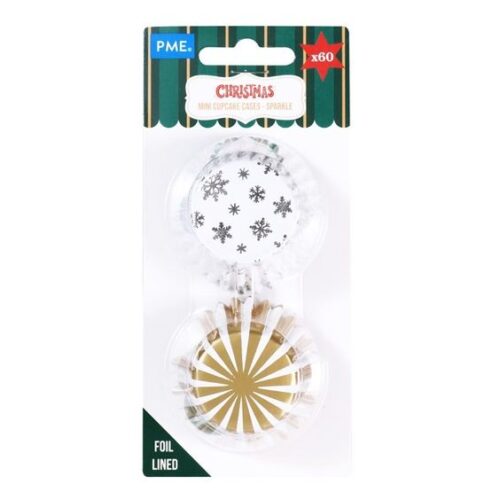 Pme kerst mini cupcake vormpjes met folievoering - sprankelend (60 stuks) bij cake, bake & love 5