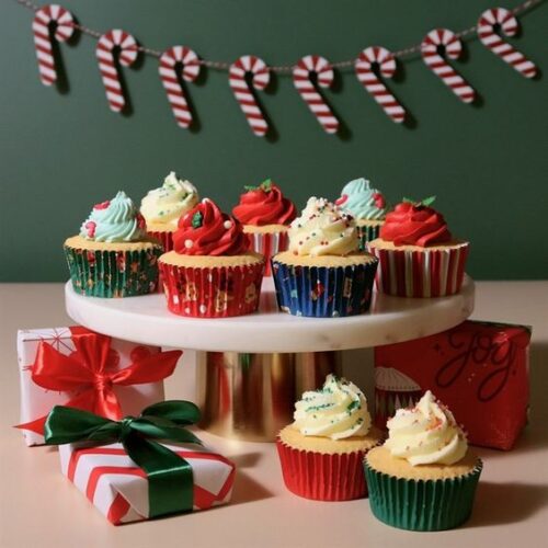 Pme kerst cupcake vormpjes met folievoering - kerstman mix (100 stuks) bij cake, bake & love 7