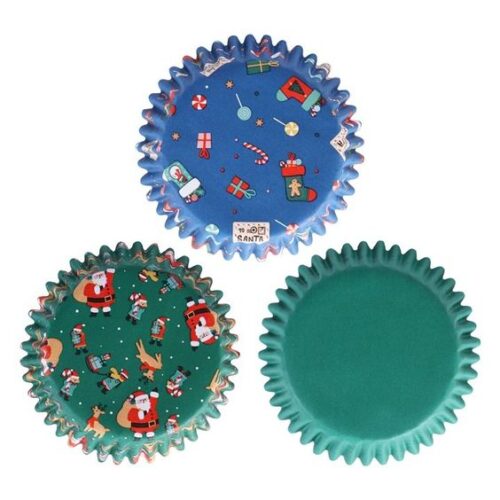 Pme kerst cupcake vormpjes met folievoering - kerstman mix (100 stuks) bij cake, bake & love 11