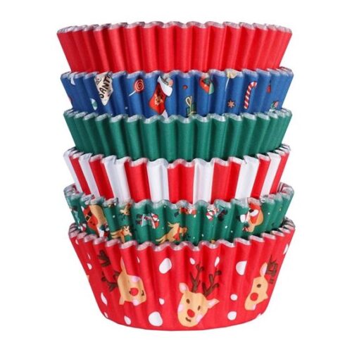 Pme kerst cupcake vormpjes met folievoering - kerstman mix (100 stuks) bij cake, bake & love 5