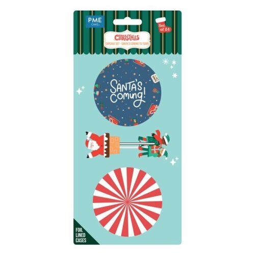 Pme kerst cupcakevormpjes & topper set van 24 - santa is comin to town bij cake, bake & love 5