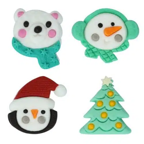 Pme kerst eetbare suikerdecoraties - noordpool express (12 stuks) - afbeelding 3