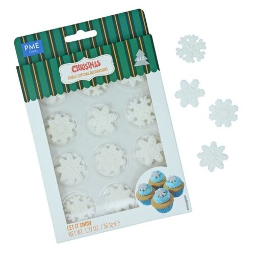 Pme kerst eetbare suikerdecoraties - laat het sneeuwen (12 stuks) bij cake, bake & love 5