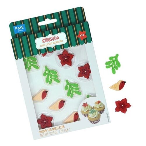 Pme kerst eetbare suikerdecoraties - onder de mistletoe (12 stuks) bij cake, bake & love 5