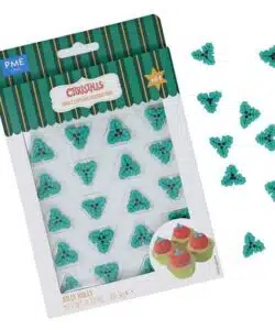 PME Kerst Eetbare Suikerdecoraties - Vrolijke Hulst (24 stuks)