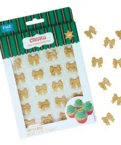 Pme kerst eetbare suikerdecoraties - linten en strikken (24 stuks)