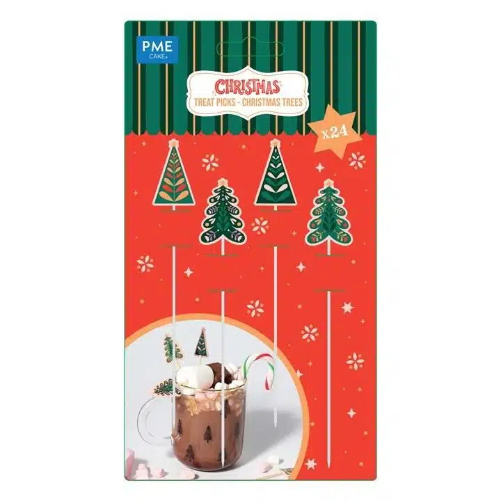 Pme kerst hapjesprikkers - kerstbomen (24 stuks) bij cake, bake & love 5 Pme kerst hapjesprikkers - kerstbomen (24 stuks)