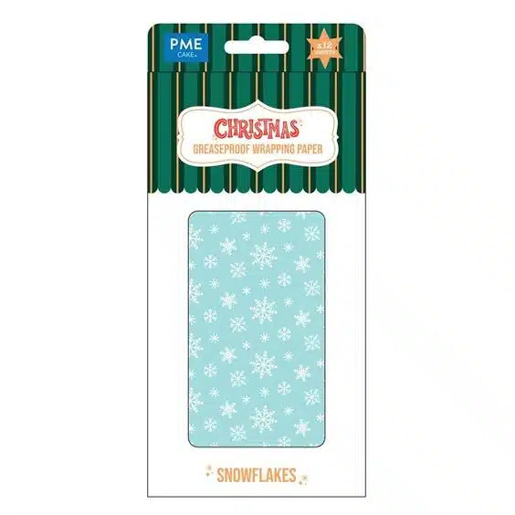 Pme 12 vellen inpak bakpapier voor kerst - sneeuwvlokken bij cake, bake & love 5 Pme 12 vellen inpak bakpapier voor kerst - sneeuwvlokken
