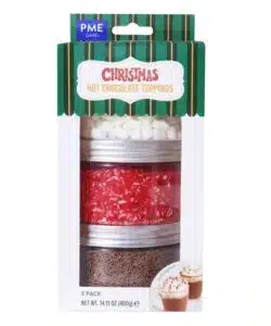 PME Kerst Set van 3 Toppings voor Warme Chocolademelk (400g)