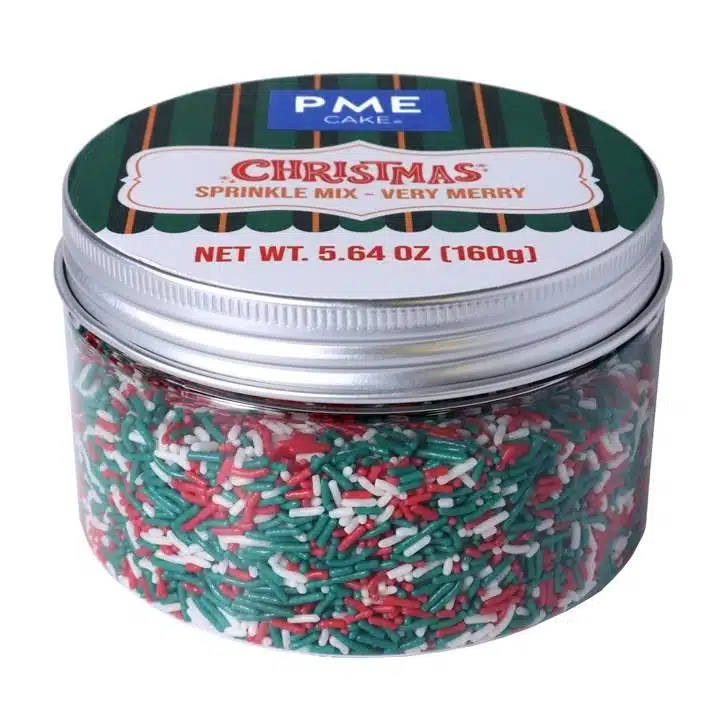 Pme christmas sprinkle mix - zeer vrolijk (160g) bij cake, bake & love 5 Pme christmas sprinkle mix - zeer vrolijk (160g)