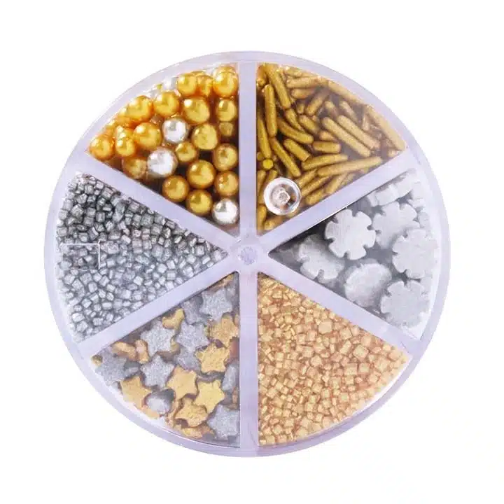 Pme 6-in-1 kerst strooimix - feestelijke sprankeling (196g) bij cake, bake & love 6 Pme 6-in-1 kerst strooimix - feestelijke sprankeling (196g) - afbeelding 2