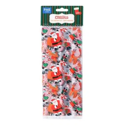 Pme 20 kerst plastic feestzakjes - kerstman's werkplaats