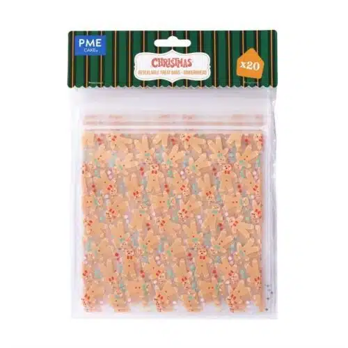 Pme 20 kerst plastic herbruikbare feestzakjes - peperkoekman