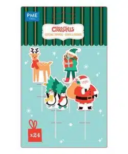 PME Kerst Taarttoppers - Kerstman & Vrienden (24 stuks)
