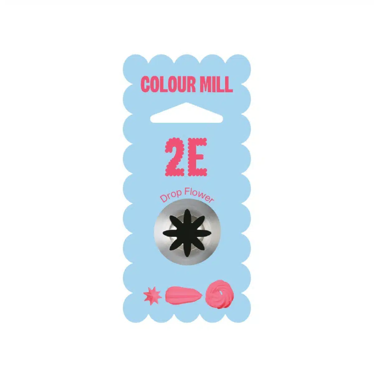 Colour mill piping tip - 2e m drop flower bij cake, bake & love 5 Colour mill piping tip - 2e m drop flower