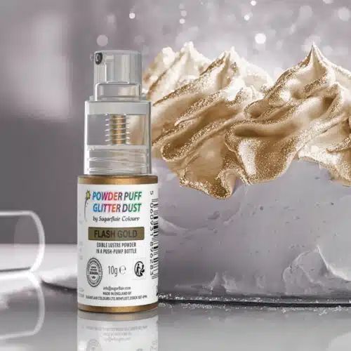 Sugarflair powder pump - flash gold - 10g - afbeelding 3