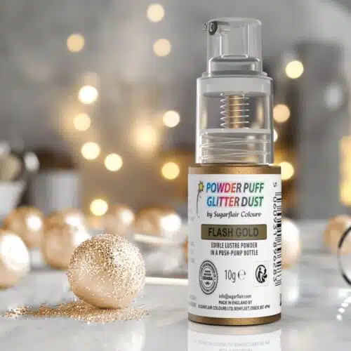 Sugarflair powder pump - flash gold - 10g - afbeelding 4