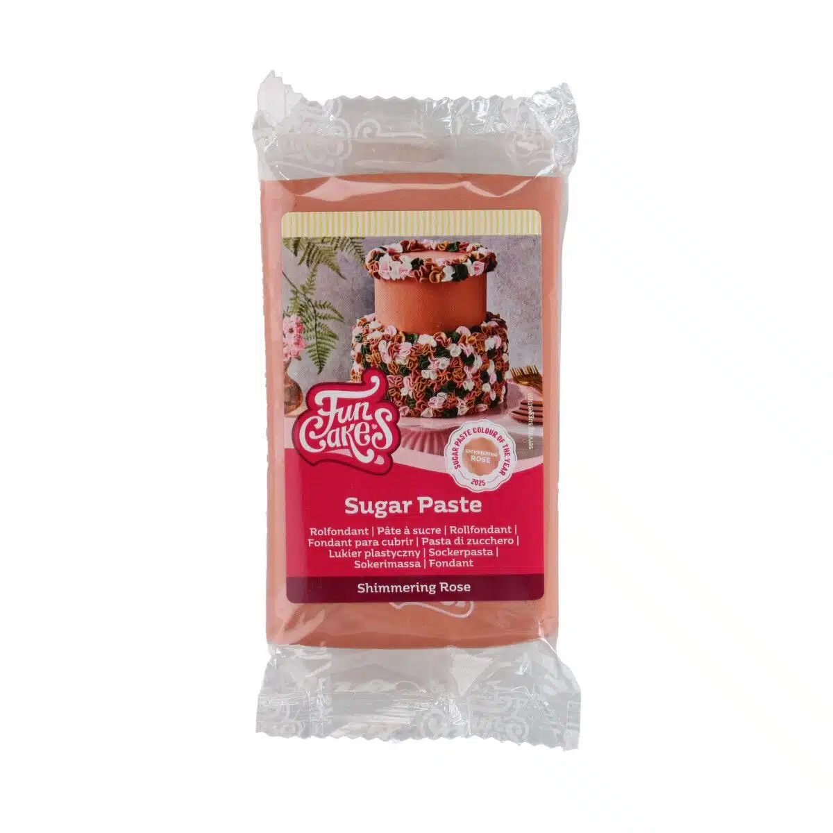 Funcakes rolfondant shimmering rose 250g bij cake, bake & love 5 Funcakes rolfondant shimmering rose 250g
