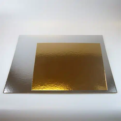 Funcakes taartkartons goud/zilver vierkant 25 cm pk/3 bij cake, bake & love 5 Funcakes taartkartons goud/zilver vierkant 25 cm pk/3