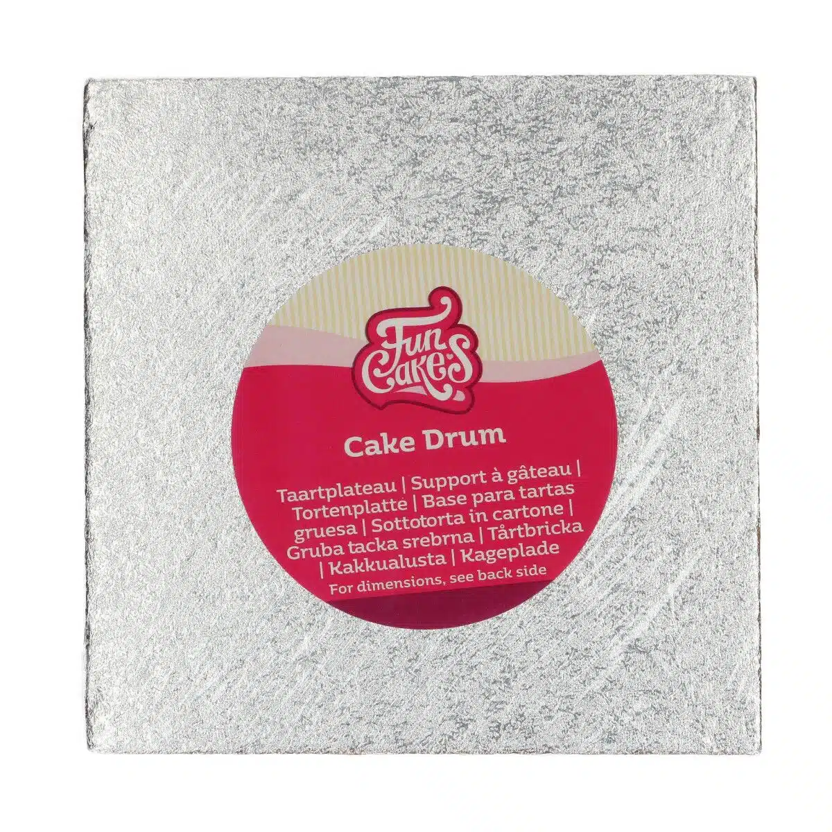 Funcakes cake drum vierkant 17,5 cm- zilver bij cake, bake & love 5 Funcakes cake drum vierkant 17,5 cm- zilver