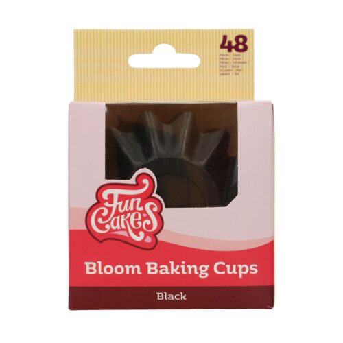 Funcakes bloom baking cups - zwart pk/48 bij cake, bake & love 3