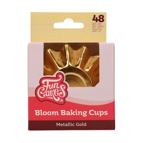 Funcakes bloom baking cups - metallic goud pk/48 bij cake, bake & love 5