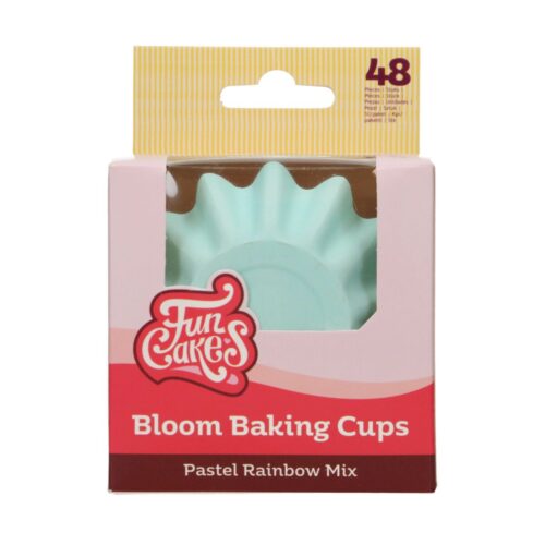 Funcakes bloom baking cups - pastel regenboog mix pk/48 bij cake, bake & love 3