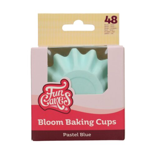 Funcakes bloom baking cups - pastel blauw pk/48 bij cake, bake & love 5