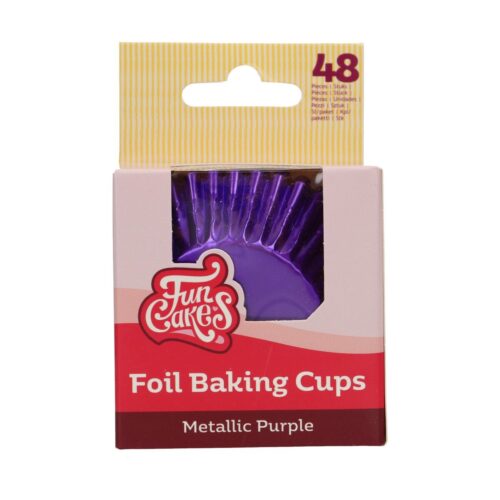 Funcakes folie baking cups - metallic paars pk/48 bij cake, bake & love 5