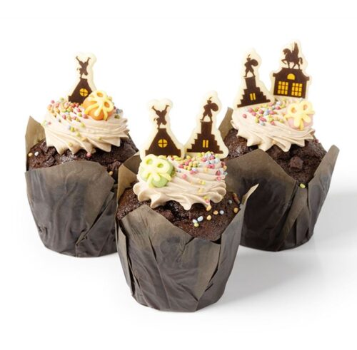 Chocolade decoratie prikkers sint op dak 12 stuks bij cake, bake & love 7