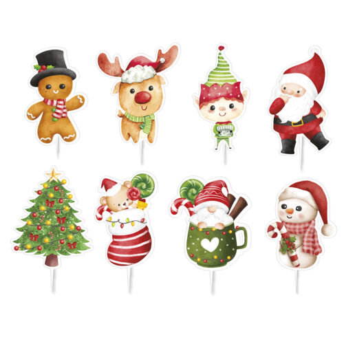 Cupcake prikkers kerst pk/16