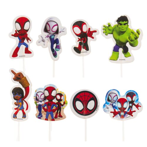 Cupcake prikkers spidey & amazing friends pk/16 - afbeelding 3