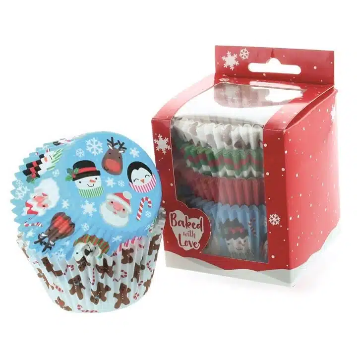 Baked with love baking cups kerst pk/100 bij cake, bake & love 5 Baked with love baking cups kerst pk/100