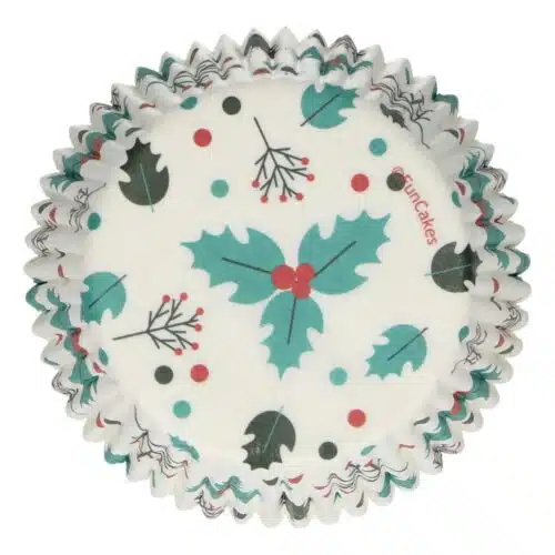 Funcakes baking cups holly leaf pk/48 - afbeelding 2