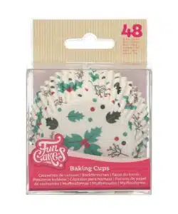 FunCakes Baking Cups Holly Leaf pk/48