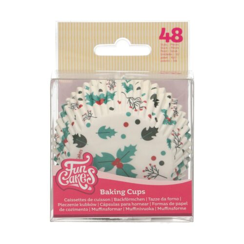 Funcakes baking cups holly leaf pk/48 bij cake, bake & love 5