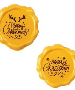 Chocolade Lakzegel Merry Christmas Goudgeel 12 stuks
