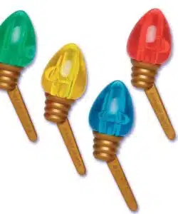 Plastic Cake & Cupcaketoppers Christmas Lights pk/12