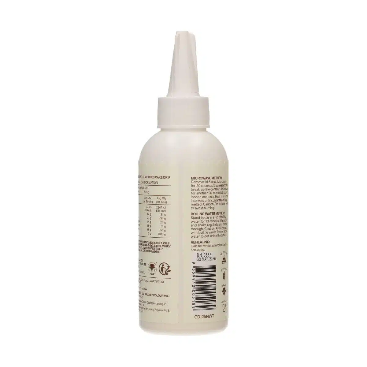 Colour mill choco drip 125g - natural white bij cake, bake & love 6 Colour mill choco drip 125g - natural white - afbeelding 2