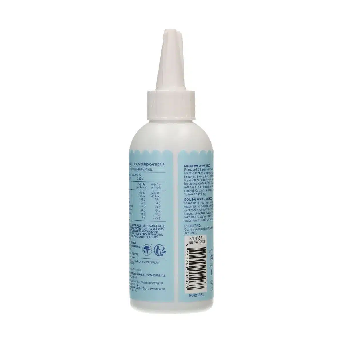 Colour mill choco drip 125g - baby blue bij cake, bake & love 6 Colour mill choco drip 125g - baby blue - afbeelding 2