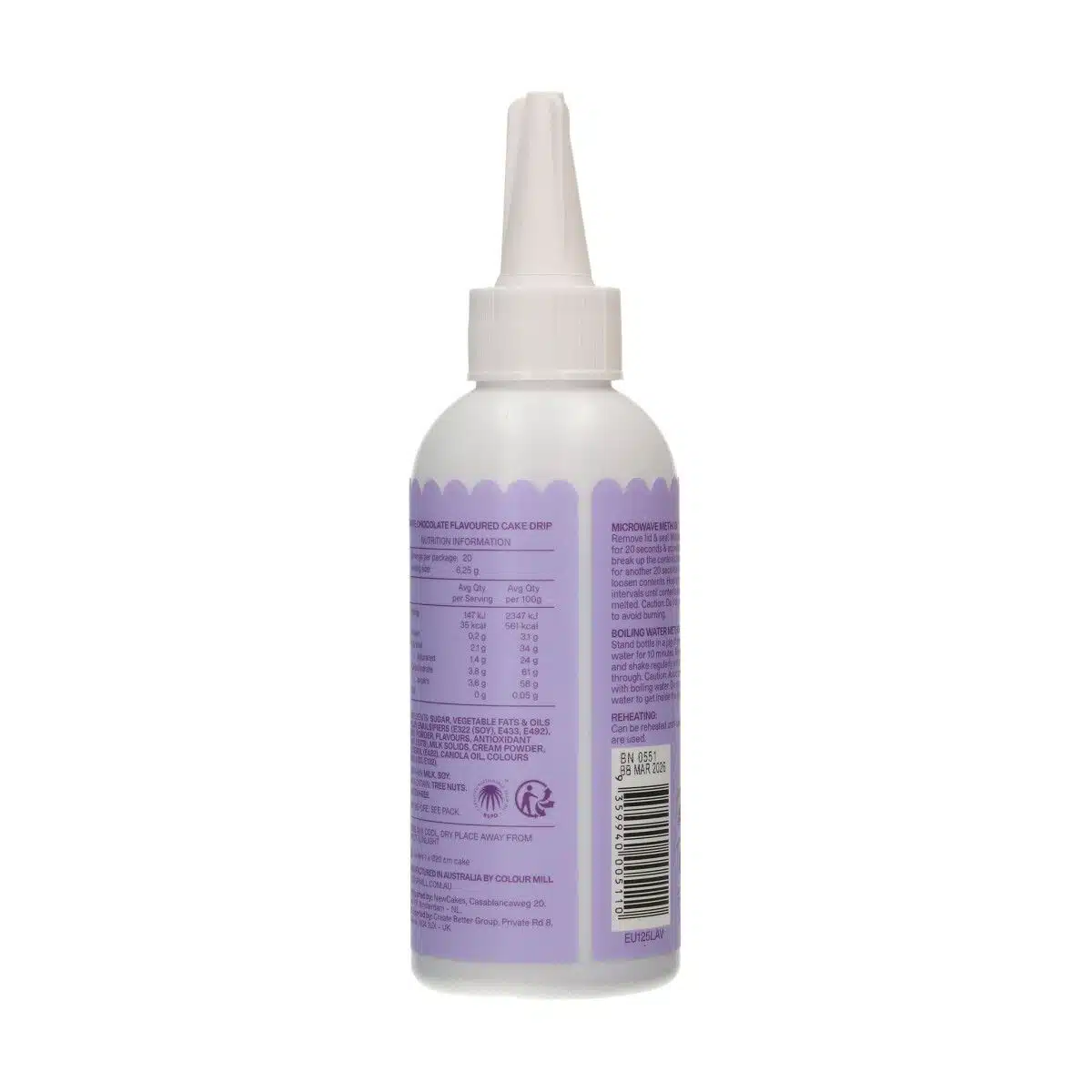 Colour mill choco drip 125g - lavender bij cake, bake & love 6 Colour mill choco drip 125g - lavender - afbeelding 2