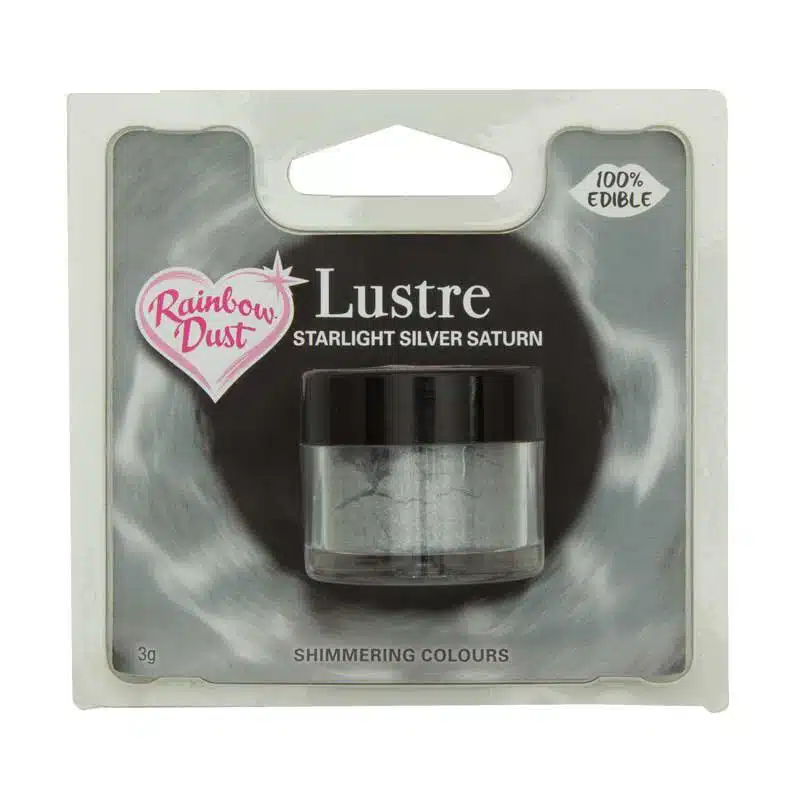 Rd edible silk starlight silver saturn 3g bij cake, bake & love 5 Rd edible silk starlight silver saturn 3g