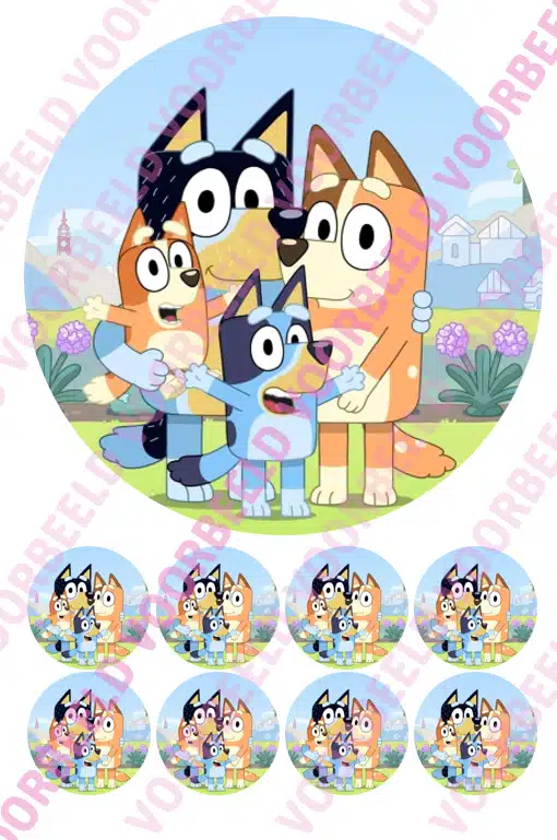 Eetbare taartprint bluey - 18 cm rond rond + 8 cupcake rondjes bij cake, bake & love 5 Eetbare taartprint bluey - 18 cm rond rond + 8 cupcake rondjes