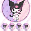 Eetbare taartprint kuromi - 18 cm rond rond + 8 cupcake rondjes bij cake, bake & love 1