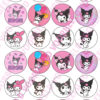 Eetbare cupcakeprint kuromi 2 - 24 cupcake rondjes bij cake, bake & love 3