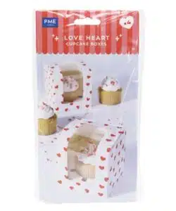 Valentines Cupcake Doosje (1 cupcake) Love Hearts - 4 stuks