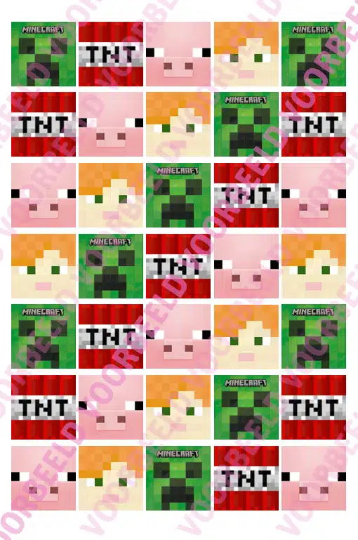 Eetbare cupcakeprint minecraft vierkantjes - 35 cupcake vierkantjes (3,5 cm) bij cake, bake & love 5 Eetbare cupcakeprint minecraft vierkantjes - 35 cupcake vierkantjes (3,5 cm)
